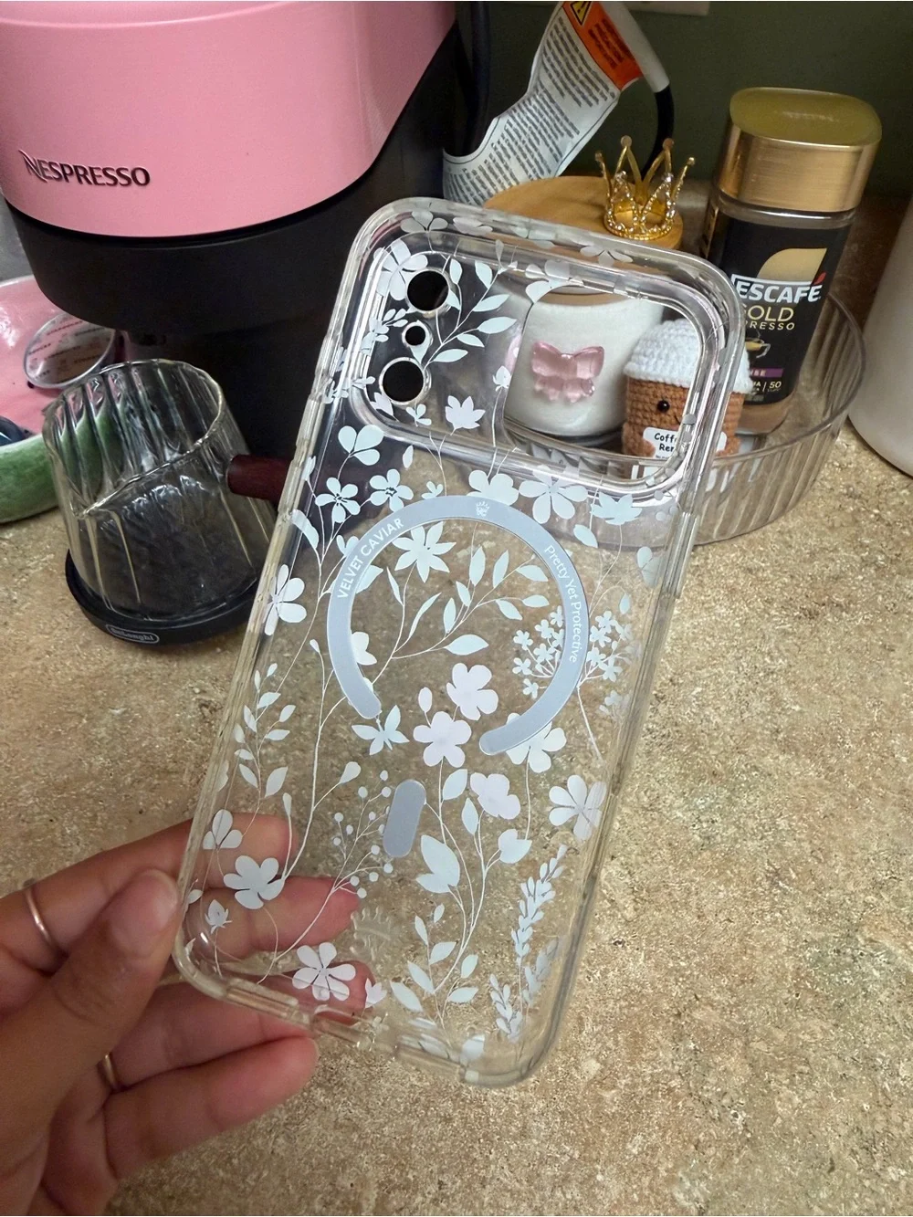 Iphone 17 pro max Velvet Caviar Clear Floral MagSafe Phone Case